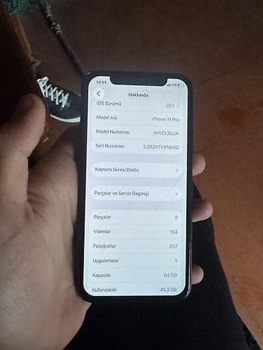 apple iphone 8: IPhone 11 Pro, 64 GB, Qara, Face ID — 2