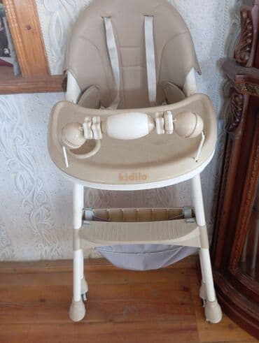maşın uşaq ucun: Uşaq yemək stulu – Kidilo - Rəng: bej/ağ - Yumşaq, dəstəkləyici — 2