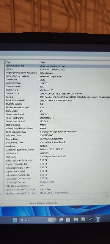 iphone se ucuz: Lenovo V15 G4 13 cü nəsil 512 gb 8 ram İntel UHD GRAPHİCS 4 aydı — 3