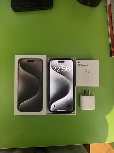 z fold 3: IPhone 15 Pro Max, 256 GB, Natural Titanium, Simsiz şarj, Face ID, Sənədlərlə — 1