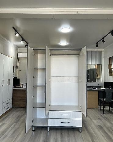 Yeni, 3 qapılı, Siyirməli, Ağ, Digər material, Açılan, Düz dolab