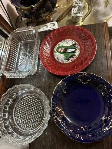 Digər qab-qacaq və mətbəx ləvazimatları: Qab-qacaq dəsti – dekorativ və istifadə üçün Rənglər: şəffaf şüşə — 1