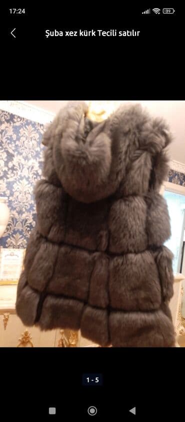женские шубы из песца: Şuba kürk qolsuz jilet xez az istifade olunub boz rengde razmer — 5