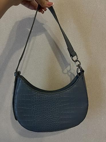 prada eynək: Sadə şık çanta - Rəng: mavi boz (cins rengi) - Material: süni dəri — 2