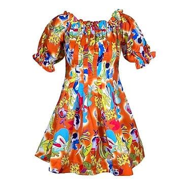 qısa don: Rəngarəng off-shoulder mini don - Dizayn: çiyinləri açıq, elastik — 2