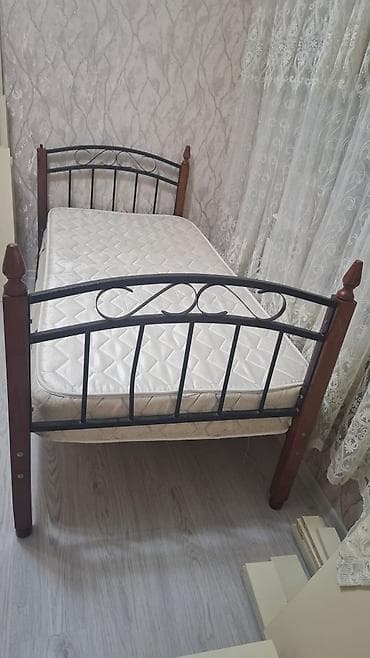 Təknəfərlik çarpayı, Matras ilə, Siyirməsiz lalafo.az -da Təknəfərlik çarpayı, Matras ilə, Siyirməsiz