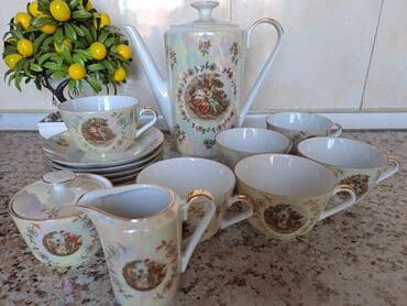 kahla made in gdr: Çay dəsti, Farfor, Madonna, 6 nəfərlik, Almaniya — 1