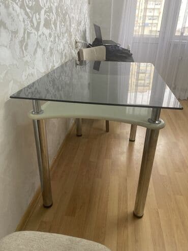 metbex stol: Mətbəx masası, İşlənmiş, Açılmayan, Şüşə, Dördbucaq masa — 3