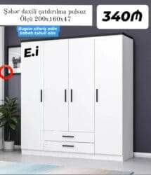metbex mebelleri: Yeni, Açılan, 4 qapılı Qarderob, paltar dolabı — 1