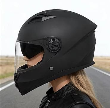 moped: Tam üzlü motosiklet dəbilqəsi – mat qara Xüsusiyyətlər: - Aerodinamik — 6
