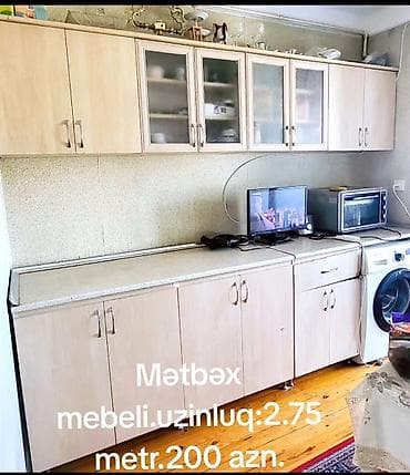 kukna mebel: Metbex mebeli 200 azn
Uzunlugu 2.75
🏡 
⚡️⚡️lale 2 kod 245 — 1
