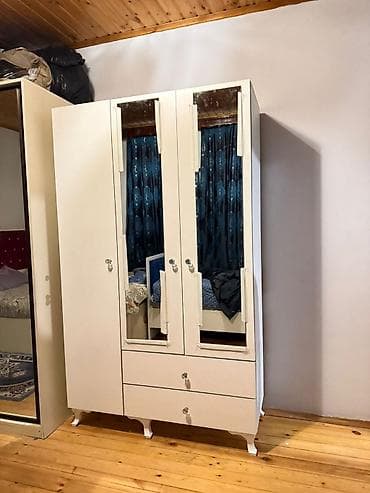 şifaner: Yeni, 3 qapılı, Güzgülü, Qəhvəyi, Digər material, Açılan, Düz dolab — 7