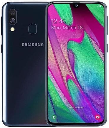 Samsung Galaxy A40, rəng - Qara, İki sim kartlı