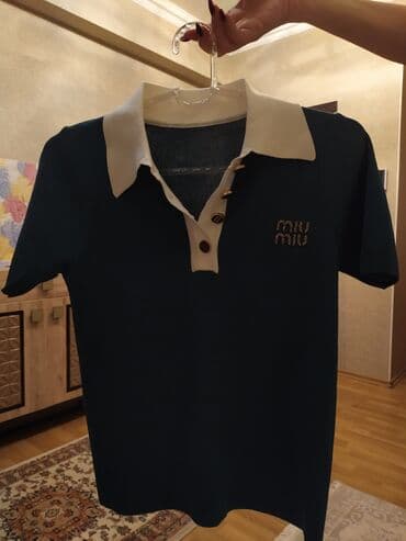 женские поло футболки: Qısaqol qadın polo köynəyi - Rəng: tünd yaşıl (göy-yaşıl tonunda) — 1