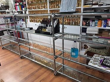 Şüşə vitrin rəflər – butik və mağazalar üçün - Material: qalın