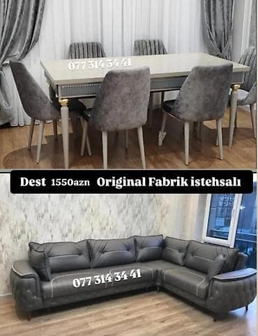 divan ustu: Original fabrik istehsalı mebel dəsti. - Dəst tərkibi: - Yumşaq — 1