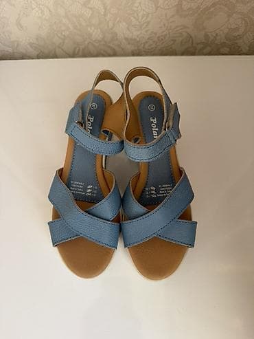 Basanoşka və səndəllər: Ölçü: 37, rəng - Mavi, Yeni — 1