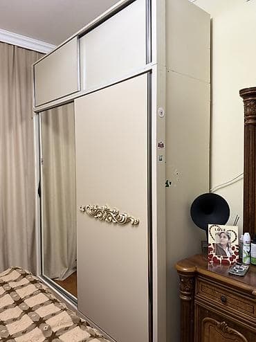 skaf kupe: 2 qapılı, Güzgülü, Bej, Digər material, Kupe, Düz dolab — 1