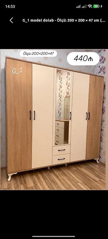 anbar refleri: G_1 model dolab - Ölçü: 200 × 200 × 47 sm - Qiymət: 440 ₼ (şəkildə — 1