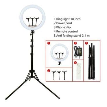 telefon endoskop kamera: Tripod ⏩3 reng isiq ⏩3 telefefon tutacagi ⏩işiq diametri 45sm ⏩pult — 2