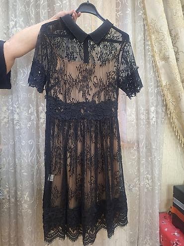 Qadın üçün zərif krujeva don. Model qara rəngdədir və iç hissəsində — 1