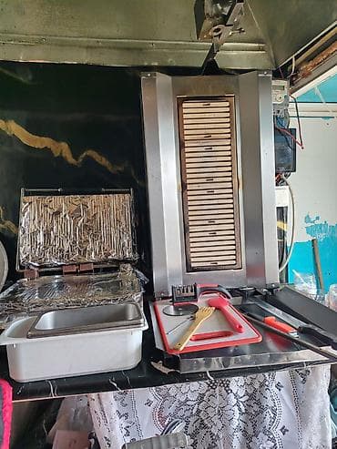 Doner aparatı – 4 gözlü. 0 fazalı böyük toster, bıçaq, qablar və