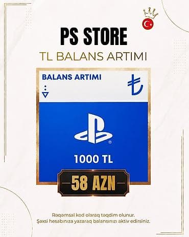 PS Store – TL balans artırma xidməti Türkiyə regionu üçün PlayStation — 4