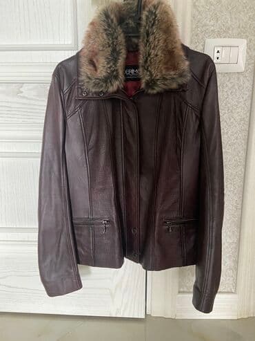 qis ucun kurtkalar: Чистая кожа, сьёмный воротник, derimod Турция.тёмно бордовый цвет — 2