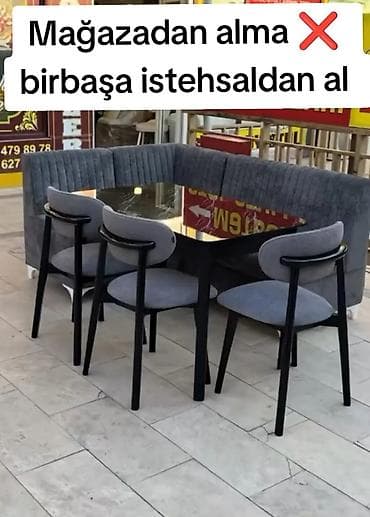 Divan və masa dəstləri: Yeni, Künc divan, Mətbəx üçün, Açılmayan — 1