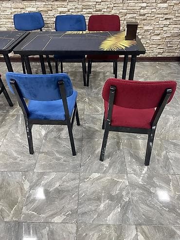 ev stulları: Mətbəx üçün, Qatlanmayan, rəng - Bordo Stul — 2