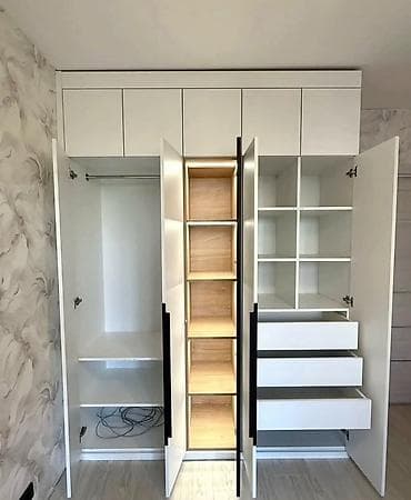kunc divan kreditle: Mebelli qarderob şkafı – müasir minimal dizayn - Rəng: mat ağ — 3