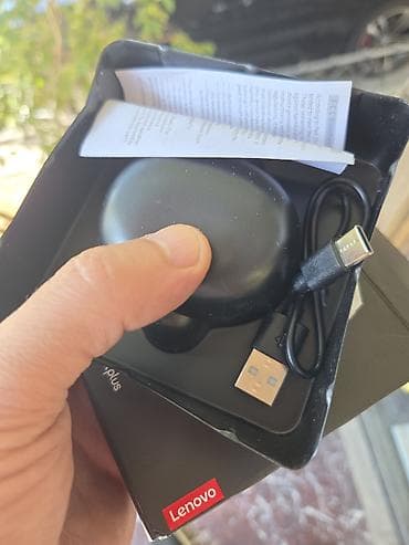 Qulaqcıqlar: Simsiz (Bluetooth) Qulaqcıqlar, Lenovo, rəng - Qara — 3