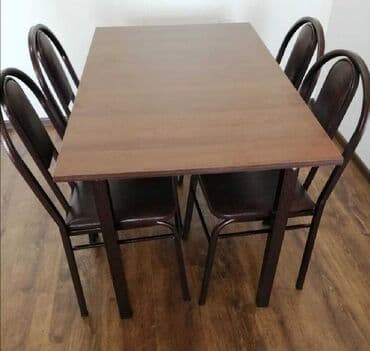 Masa və oturacaq dəstləri: Qonaq otağı üçün, Yeni, Açılmayan, Dördbucaq masa, 6 stul — 4