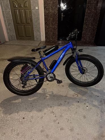 3 teker velosiped: Elektrik velosipedi – qalın təkərli “fat bike”, mavi rəng — 2