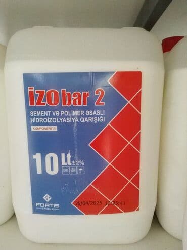 termo izolyasiya: İzobar 2 sement və polimer əsaslı hidroizolyasiya qarışığı. 10 litrlik — 1