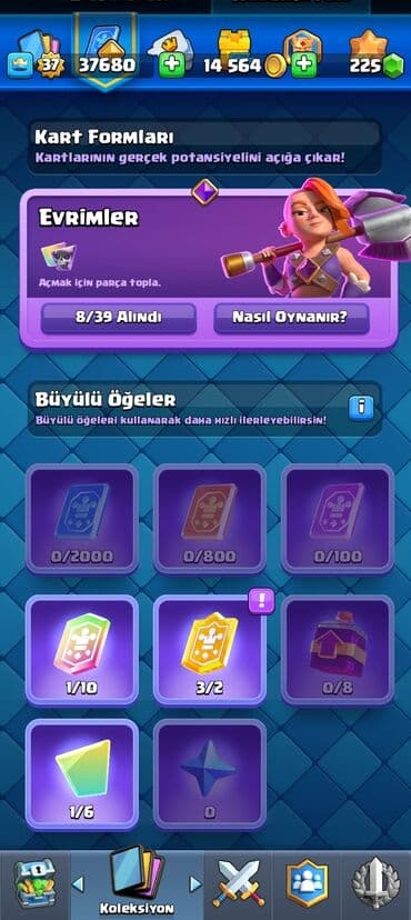 Clash Royale hesabı - Kral səviyyəsi: 37 - Kupa: 6364 - Qızıl: 14 564 — 3