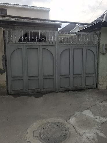 Dəmir Həyət darvazası, Yana açılan, Şəbəkə ilə, rəng - Boz, Kredit yoxdur