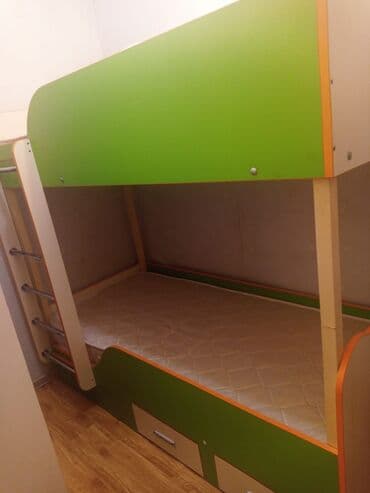 двухъярусные кровати в рассрочку: Oğlan və qız üçün, Yeni, Çarpayı, Matras ilə, Siyirməli, Dəmir — 1