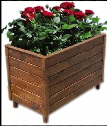 taxtadan gul qablari: Dibçək#Dibcək#Açıq hava üçün dekorativ taxta dibçəklər - Material — 3