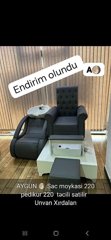 taxta stol stul satisi: Gözəllik salonu üçün komplekt avadanlıq: - Saç yuma kreslosu (moyka) — 1