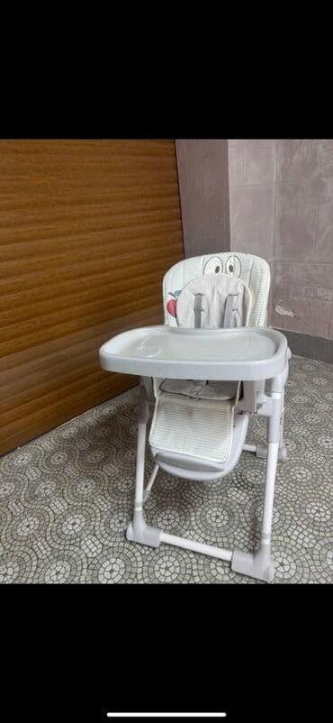 qidalandırmaq üçün uşaq stul yelləncək: Uşaq yemək stulu - Rəng: ağ-boz tonlarda - Yumşaq, naxışlı oturacaq — 11