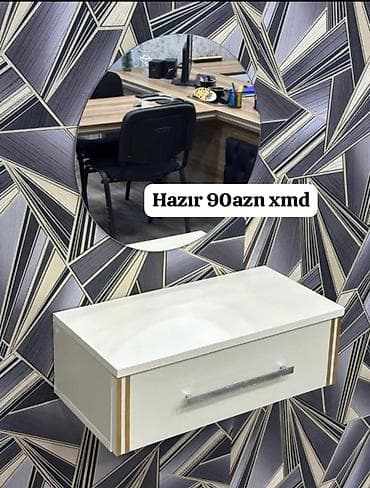 taxt kravat islenmis: Dairəvi güzgü və divara montaj olunan asma tumbadan ibarət dəst. - — 1