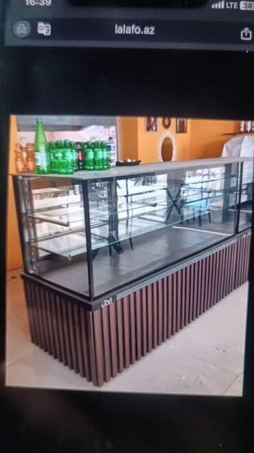 Manekenlər: Şüşə vitrin-bufet stendi - İctimai iaşə və mağazalar üçün uzun vitrin — 1