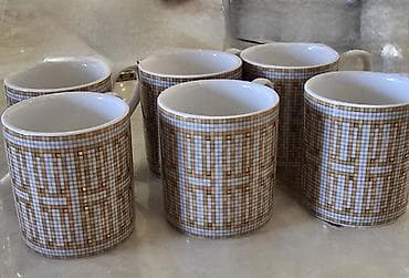 Fincanlar, rəng - Qızılı, Keramika, 6 ədədli dəst