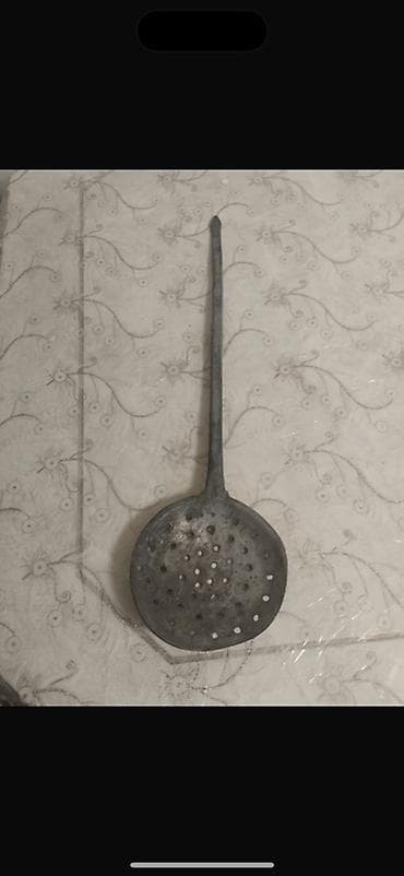 sor: Metaldan hazırlanmış deşikli kepçe (skimmer) - Material: qalın — 2