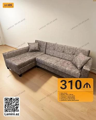 Künc divan – La Mini - Ölçülər: 240 × 150 sm - Mexanizm: Açılan at lalafo.az Künc divan – La Mini - Ölçülər: 240 × 150 sm - Mexanizm: Açılan
