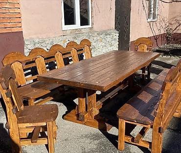 restoran masa: Qonaq otağı üçün, Açılmayan, Dördbucaq masa, 8 stul — 7