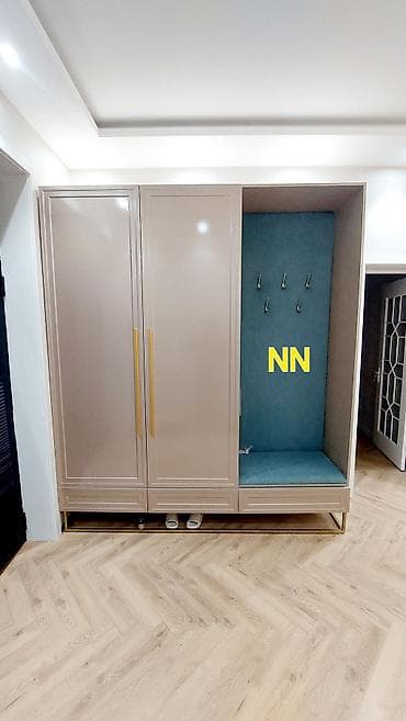 Yeni, 2 qapılı, Güzgülü, Bej, Digər material, Açılan, Düz dolab — 2
