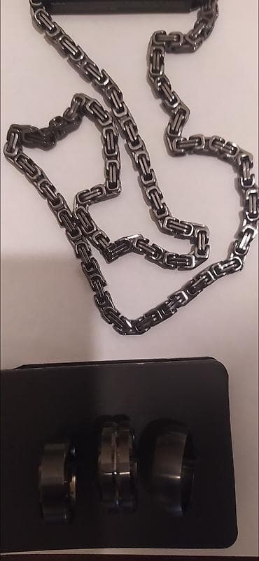 gumus dest: Kişilər üçün zərgərlik dəsti - Metal: paslanmayan polad tonunda - — 2