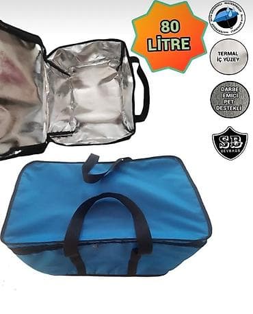 koja sumka: Gümüşü rəngli, izolyasiya edilmiş çatdırılma çantası. Qara tutacaqları — 3